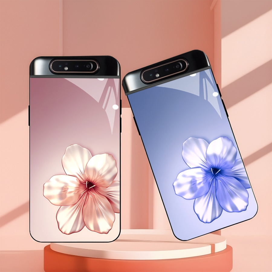 Ốp Lưng cho SAMSUNG A80 Mặt lưng cường Lực Họa Tiết