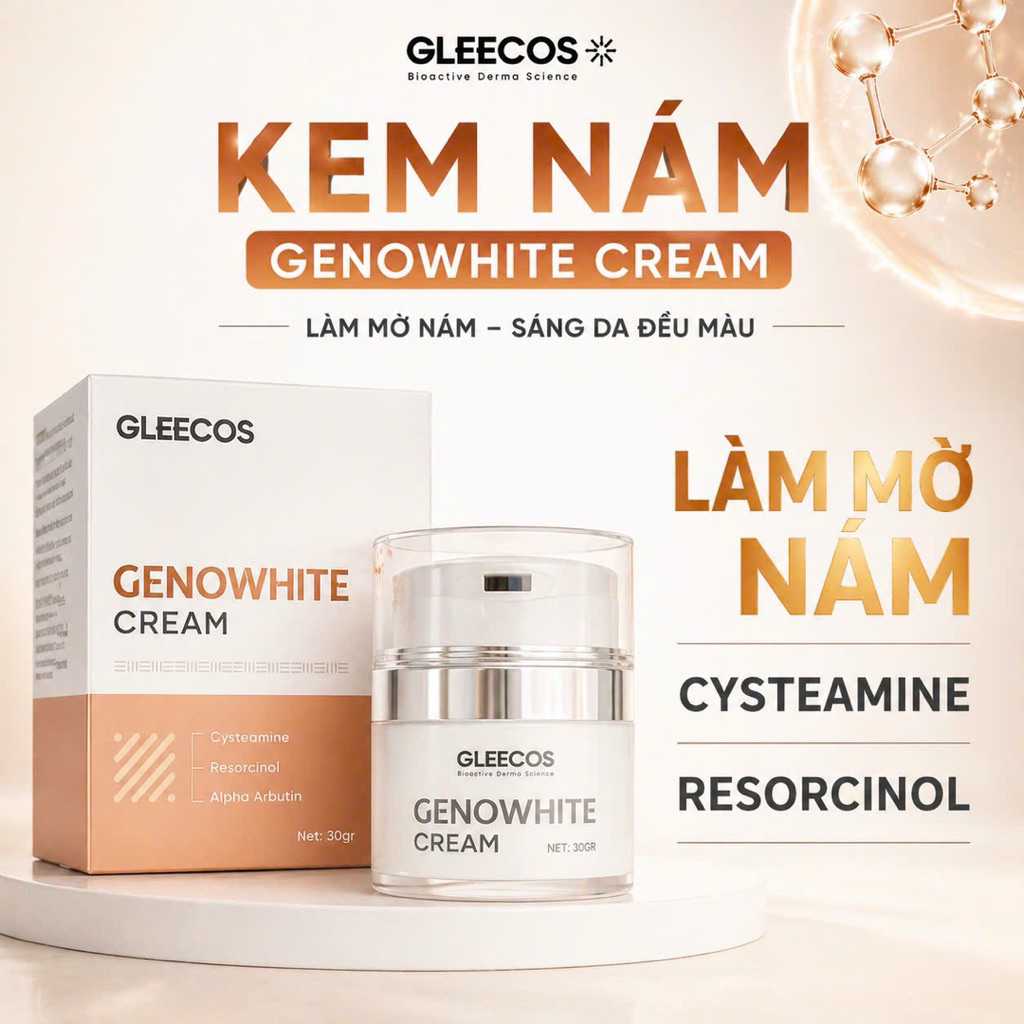 GleeCos Kem Nám Genowhite Cream 30g - Làm Mờ Nám Sáng Da Đều Màu Với Cysteamine & Resorcinol