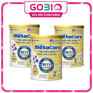 Sữa Bột Nutricare Metacare OPTI 0,1, 2+ 850g - Tiêu Hoá Khoẻ, Tăng Cân Cao Lớn.Date dài