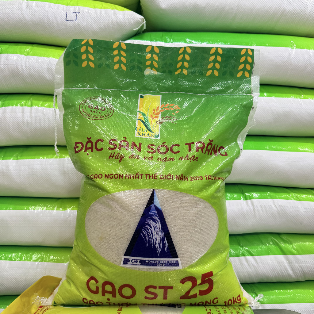 [Túi 10Kg] Gạo ST25 (Lúa Tôm) thương hiệu Gạo Gia Khánh - Dẻo thơm ngọt cơm, phù hợp trẻ em và người