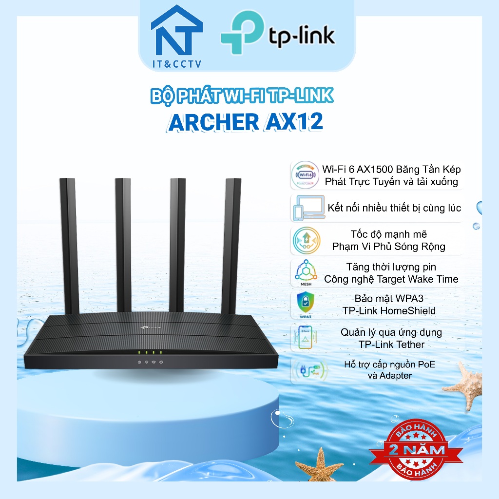 Bộ Phát WiFi TP-Link Archer AX12 AX1500 – Router WiFi 6 Gigabit Cho Nhà & Văn Phòng