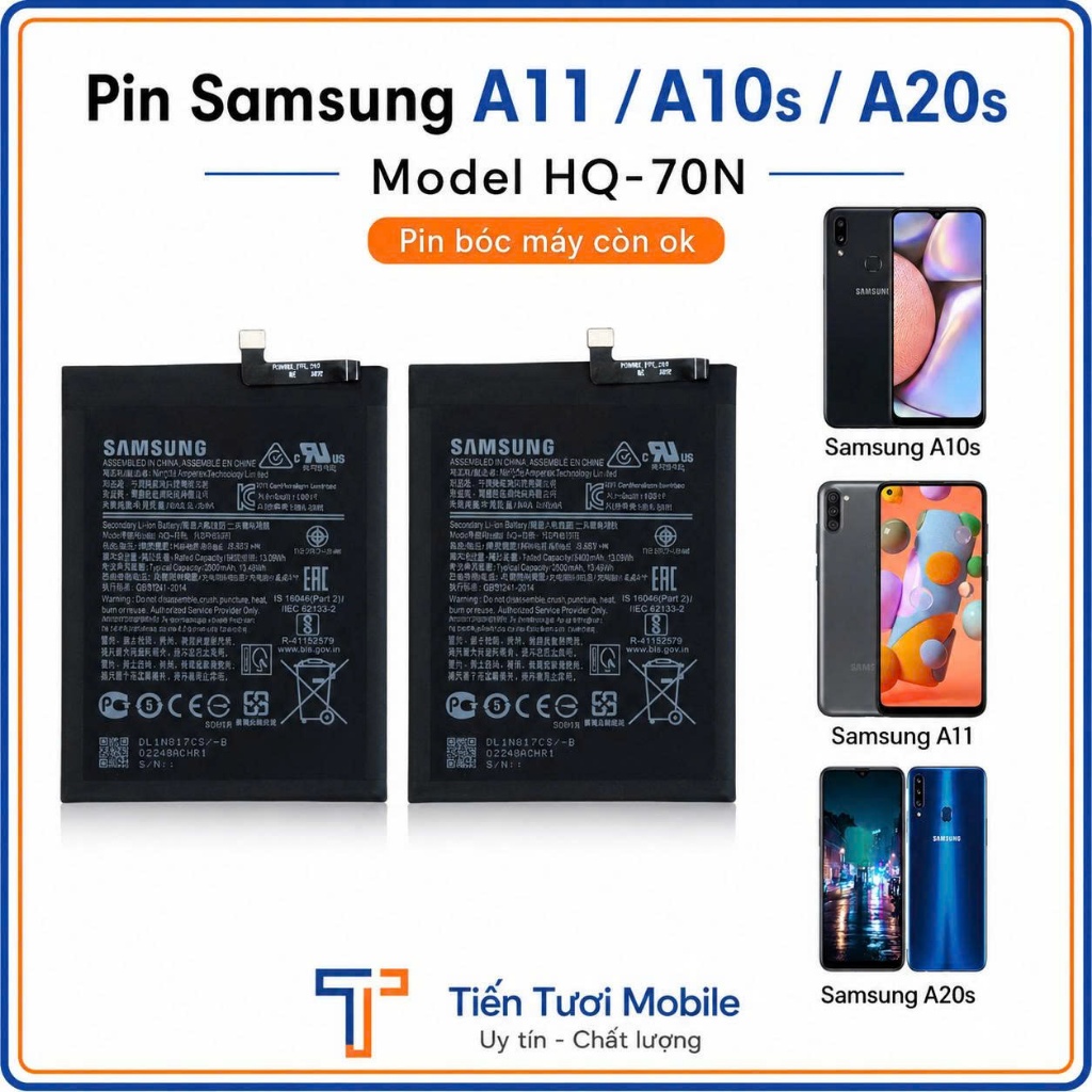 pin samsung HQ-70N / A11 / A10s / A20s , dùng chung ( cũ bóc máy còn ok)