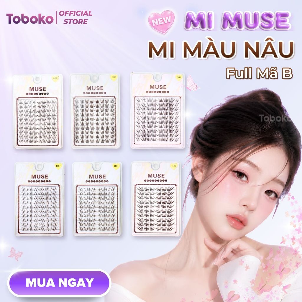 Mi Màu Nâu Muse - Mi Rời,Mi Cụm Không Keo Xu Hướng Makeup 2026 (Full Mã)…
