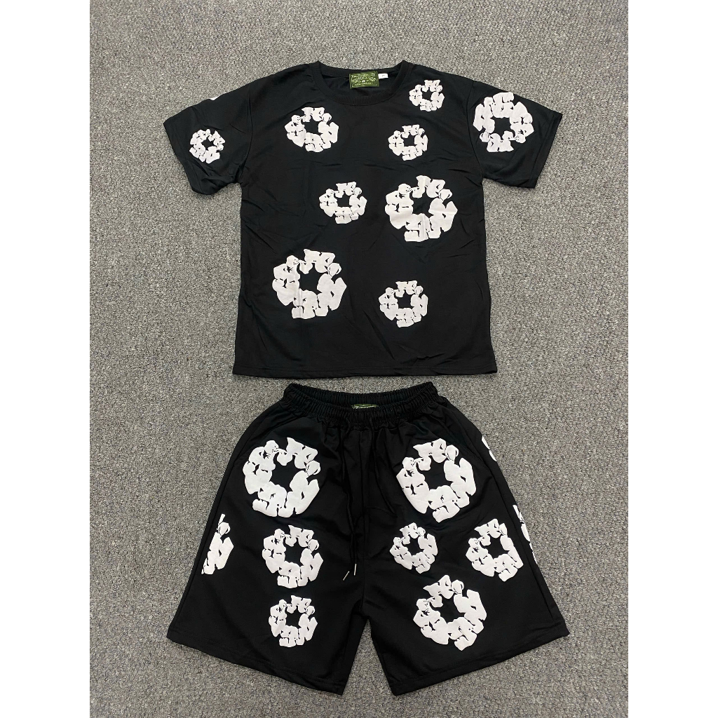 Bộ Quần Áo Short Denim Tears In Nổi Vải Bông Thoáng Mát