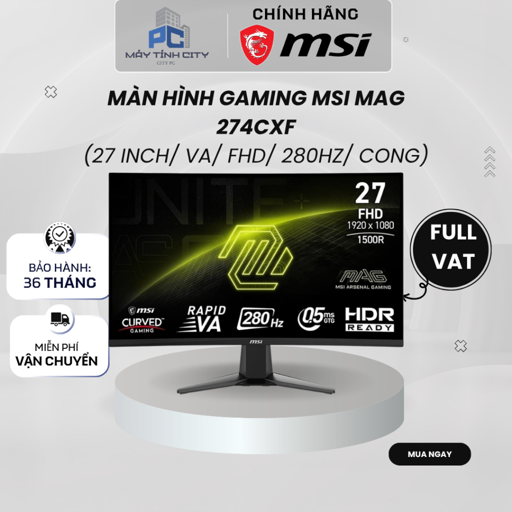 Màn hình Gaming MSI MAG 274CXF (27 inch/ VA/ FHD/ 280Hz/ Cong) - Chính hãng bảo hành 24 tháng