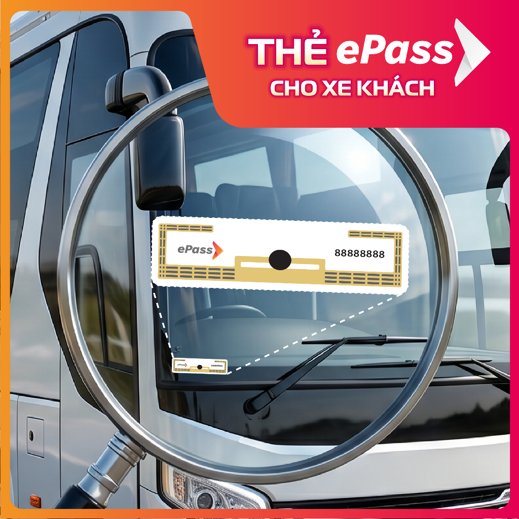 Thu phí không dừng tự động ePass cho xe khách,thẻ dán thu phí không dừng tự động ePass.