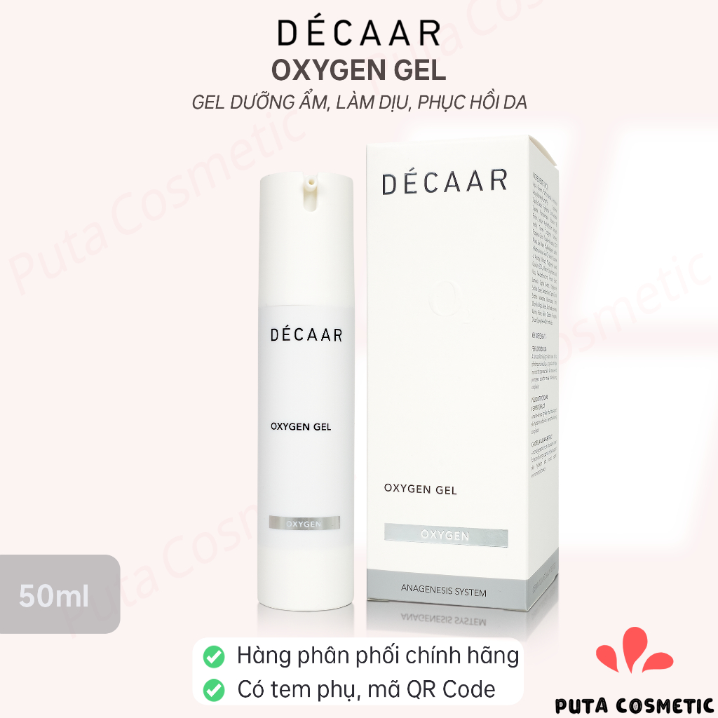 Decaar Oxygen Gel 50ml – Gel dưỡng ẩm, làm dịu, phục hồi da