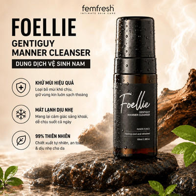 Dung dịch vệ sinh nam Foellie Gentiguy Manner Clearer  Hàn Quốc 100ml