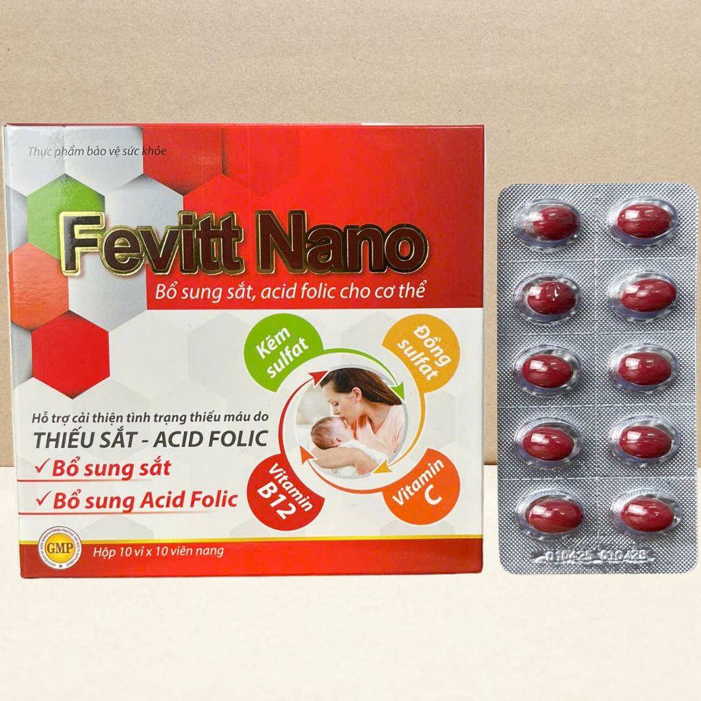 (4M) Fevitt Nano Chữ Đen 100 Viên - Rostex - Vinaphar - Vitamin Chữa Lành