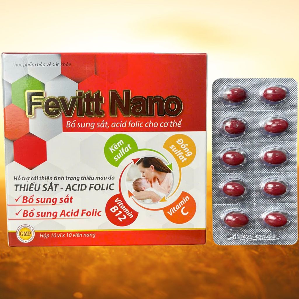 (4M) Fevitt Nano Chữ Đen 100 Viên - Rostex - Vinaphar - Vitamin Thanh Lọc