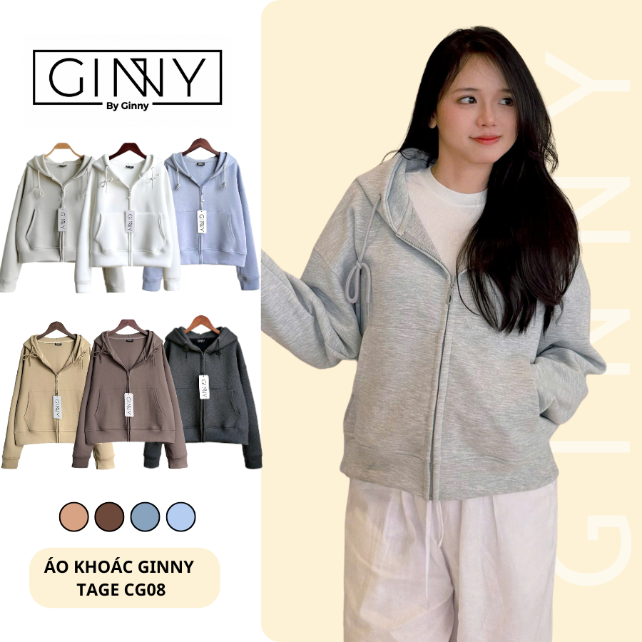 Áo Khoác 𝐆𝐈𝐍𝐍𝐘 Thun Cotton Tage CG08 Chất Vải Mịn Phong Cách Chống Nắng UV Form Dáng Thoải Mái