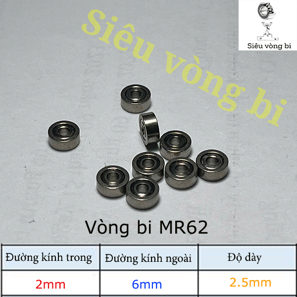 Vòng bi - bạc đạn MR62 kích thước 2x6x2mm , vòng bi siêu nhỏ