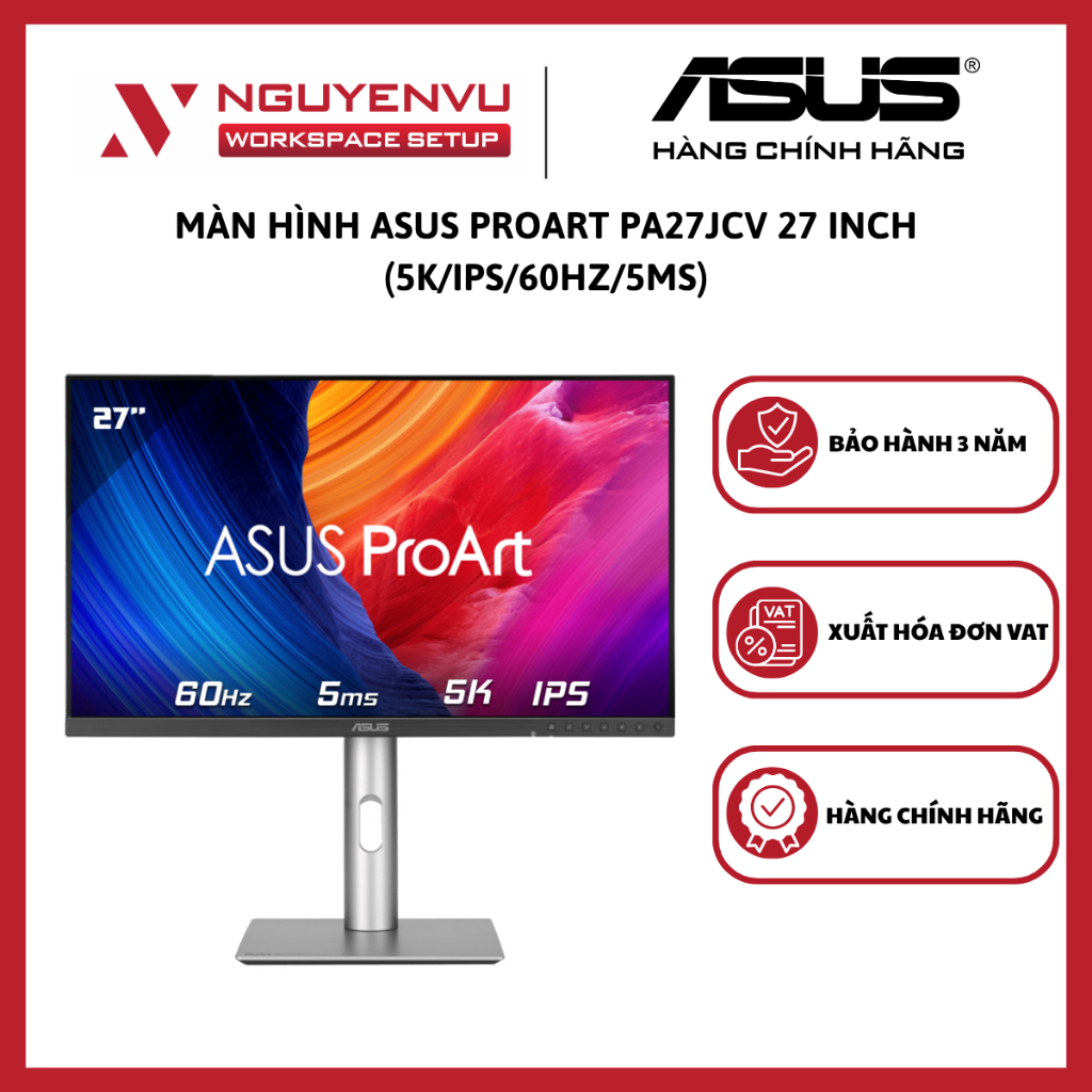Màn Hình Đồ Họa ASUS ProArt PA27JCV 27 inch (5K/IPS/60Hz/5ms) - Hàng Chính Hãng