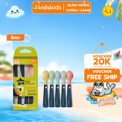 Thìa Tập Ăn Tommee Tippee Easigrip, Dành Cho Bé Từ 6 Tháng - Set 5 Thìa, Tách Lẻ (Giao Màu Ngẫu Nhiên)