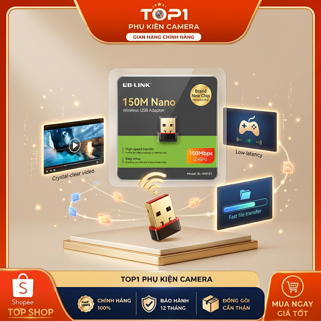 USB Thu Wifi LBLINK WN151 Nano / BL- WN155A có râu (Tốc độ 150Mbps) Chính Hãng