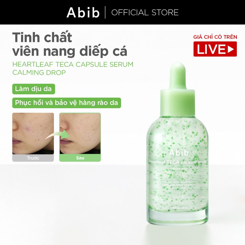 [KOL] Tinh chất viên nang diếp cá làm dịu da Abib Heartleaf TECA capsule serum Calming drop 50ml