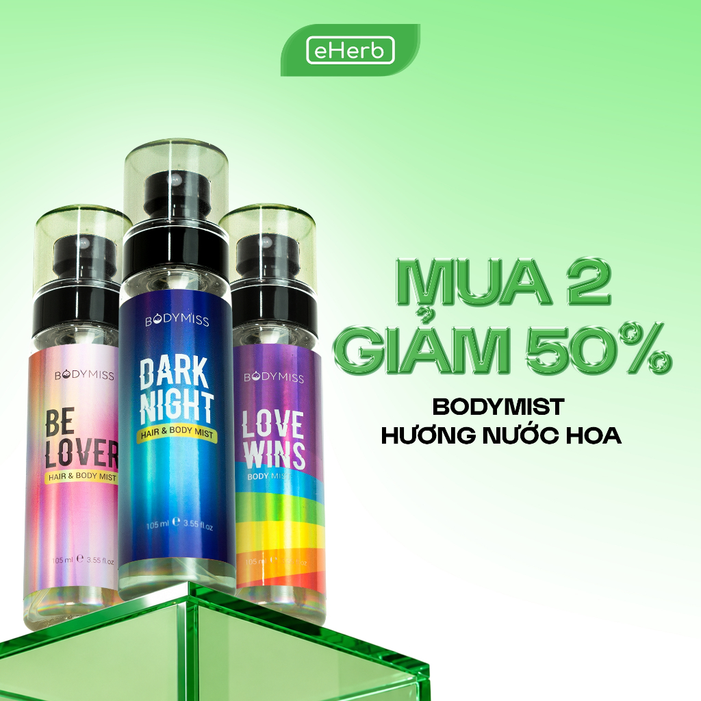 [MUA 2 GIẢM 50%] Bodymist unisex - xịt khử mùi hương nước hoa, thơm 6 tiếng BODYMISS 105ml