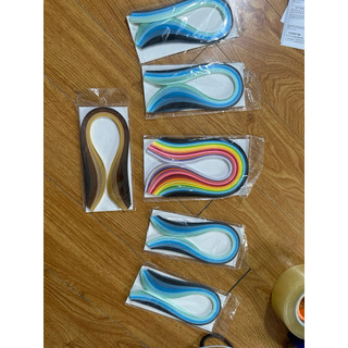 Giấy quilling rộng 5mm đủ tông màu dùng làm thiệp, làm tranh handmade