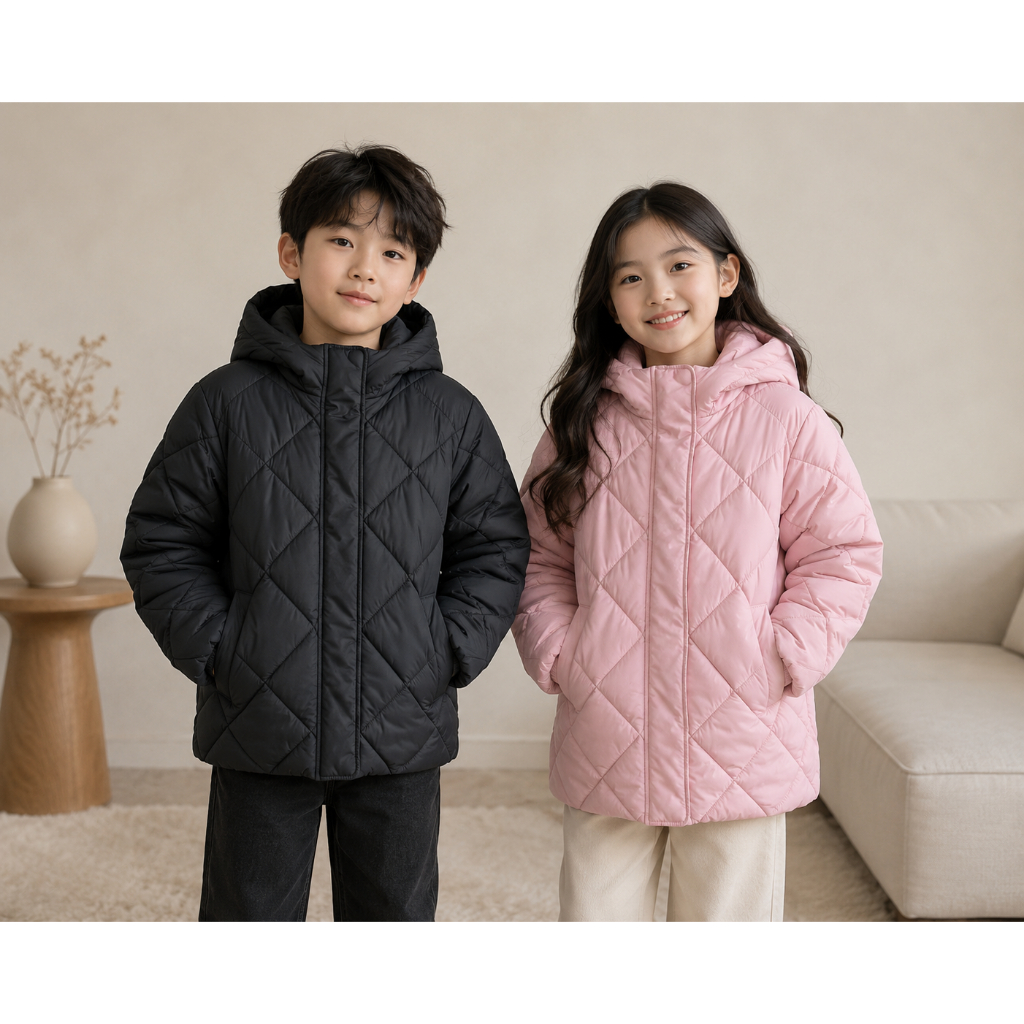 Áo Phao GAP Kids Chần Trám Có Mũ – Áo Khoác Đông Cho Bé Trai Bé Gái
