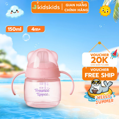 Bình Tập Uống Nước Có Vòi Mút Chống Tràn, Chống Sặc Tommee Tippee Soft Spout, 150ml, Cho Bé Từ 4 Tháng – Hồng