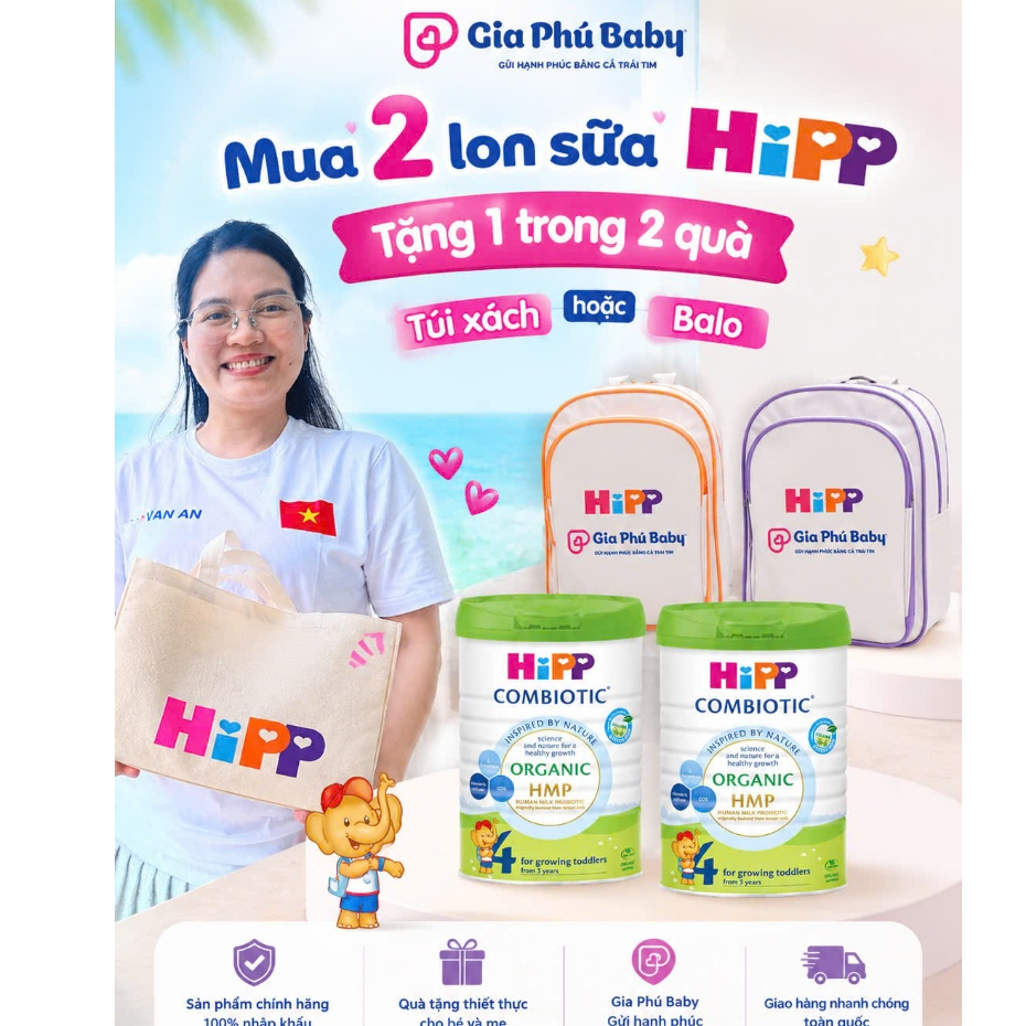 [CHÍNH HÃNG DATE MỚI ]Sữa Bột Hipp Organic 1-2-3 -4  lon 800g Tem Vạn An phân phối chính hãng