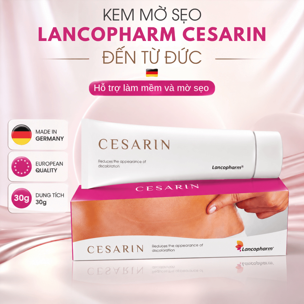 Kem Mờ Sẹo Phẫu Thuật Lancopharm Cesarin Đức 30g - Hỗ Trợ Mờ Sẹo Lồi, Sẹo Lõm, Sẹo Thâm & Sẹo Lâu Nă