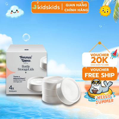 Nắp Đậy Trữ Sữa Đa Năng Tommee Tippee  Natural Start (Bộ 4 Nắp)