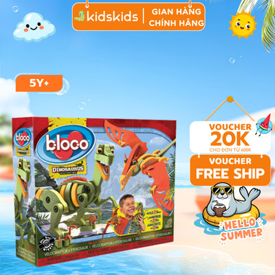Bộ Đồ Chơi Ghép Hình Bloco Velociraptor & Pterosaur - Dành Cho Bé Từ 5-10 Tuổi