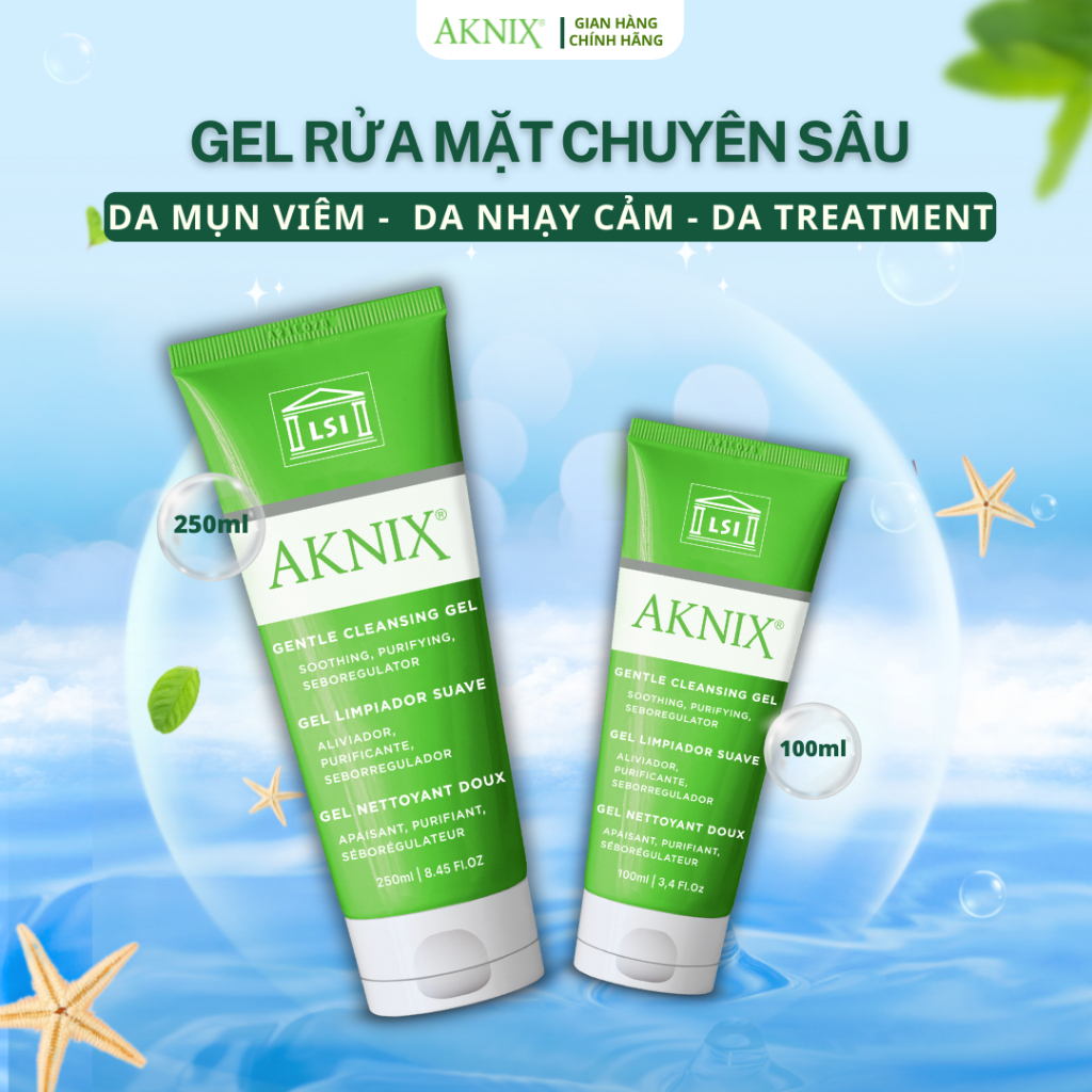 Sữa Rửa Mặt AKNIX Cho Da Mụn Viêm, Da Nhạy Cảm, Da Treatment - GENTLE CLEANSING GEL 2