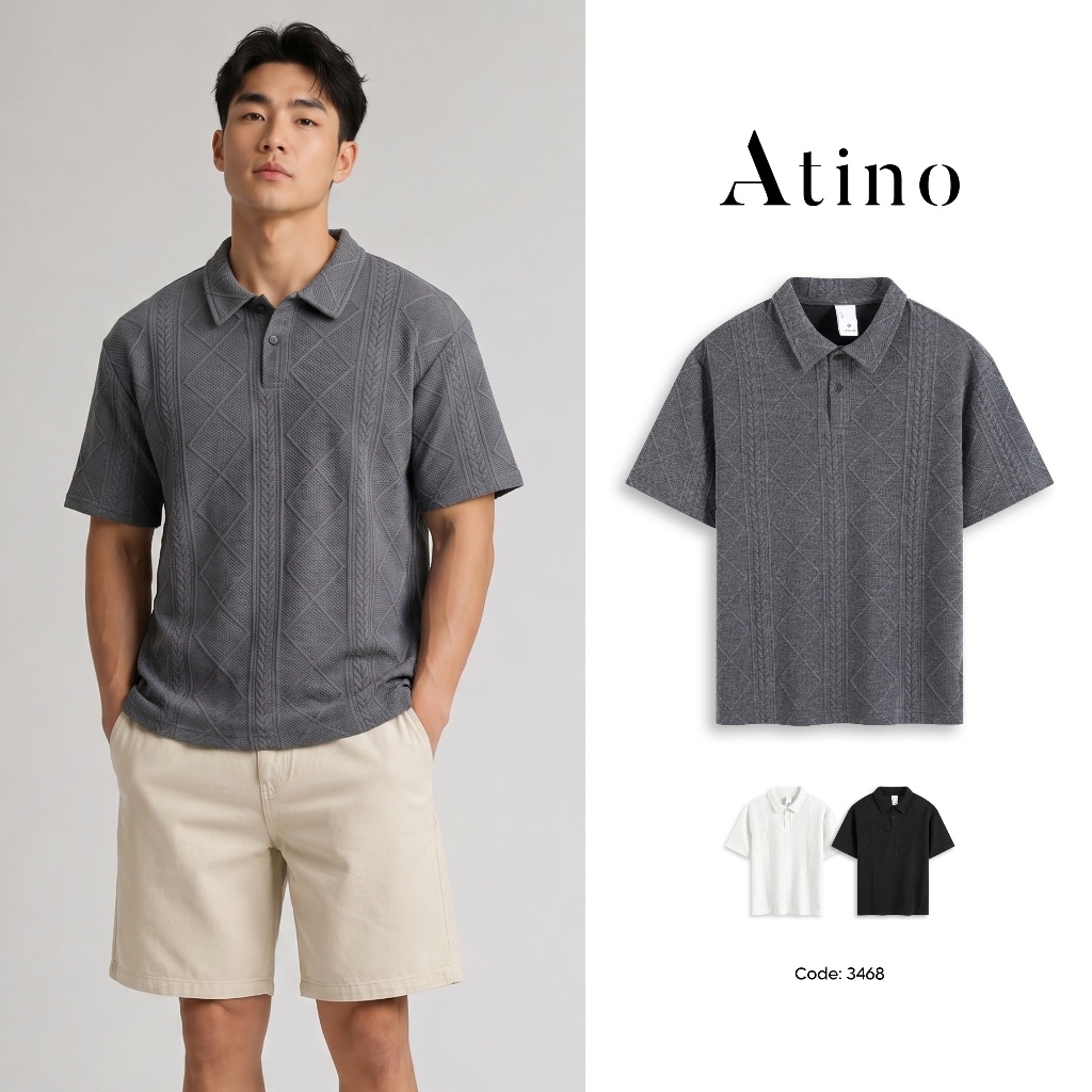 Áo Polo Nam Cổ Polo ATINO Form Regular Fit, Thoáng Mát, Thấm Hút Tốt L.3.3468