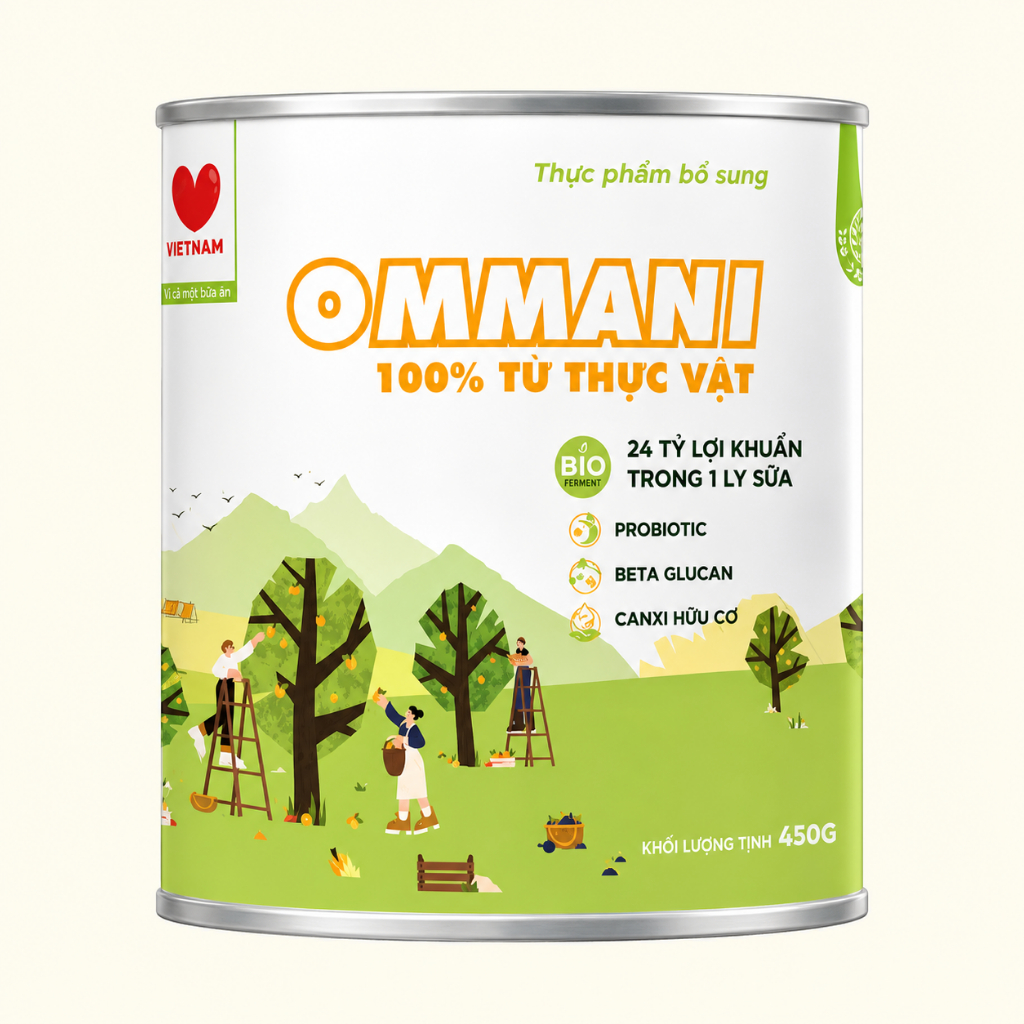 OMMANI DẠNG LON - SỮA THỰC VẬT LỢI KHUẨN