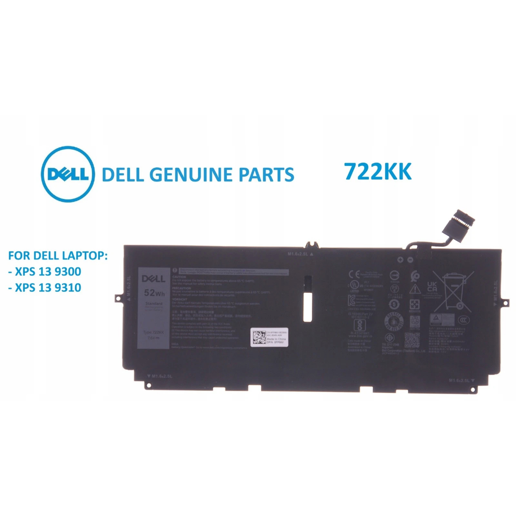 ⚡Pin [ZIN] laptop DELL XPS 13 9300 9310 722KK FP86V 2XXFW WN0N0 Battery