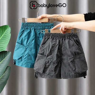 Quần short bé trai túi hộp BabyloveGO quần đùi gió mềm mịn đứng form cho bé QG04