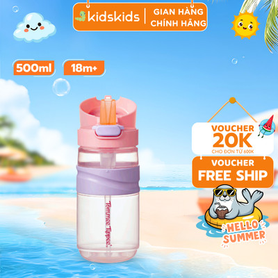 Bình Uống Nước Tommee Tippee On The Go Straw 500ml – Cho Bé Từ 18 Tháng, Hồng