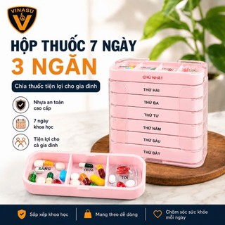 Hộp chia thuốc 7 ngày trong tuần 3 ngăn TS 275 - phiên bản màu mới