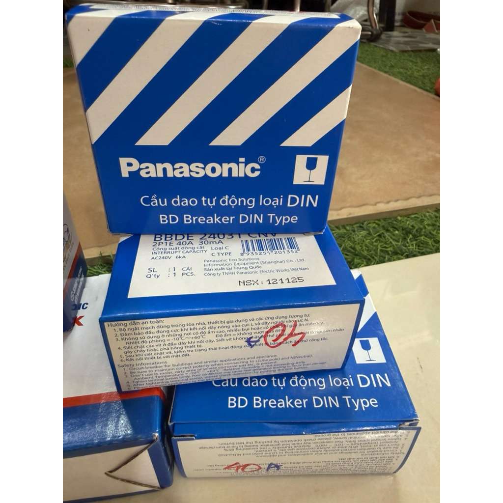 Aptomat Chống Giật Panasonic 40A RCBO BBDE24031CNV (BDE-63R C40) - Cầu Dao Tự Động Chống Dòng Rò 30m