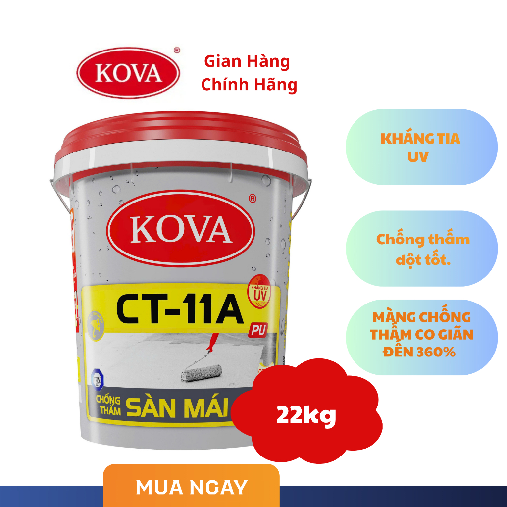 22Kg - Chất Chống Thấm Kova CT11A PU Sàn Mái