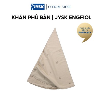 Khăn phủ bàn | JYSK ENGFIOL | cotton | be/xám | Ø160cm
