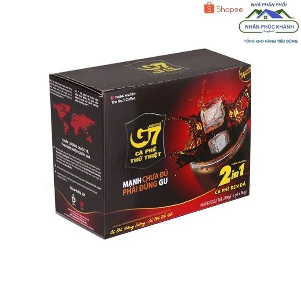 [1 Hộp/ 15 Gói] Caphe Trung Nguyên G7 2In1 Đen - Hộp 15 Gói x 16Gr_22396