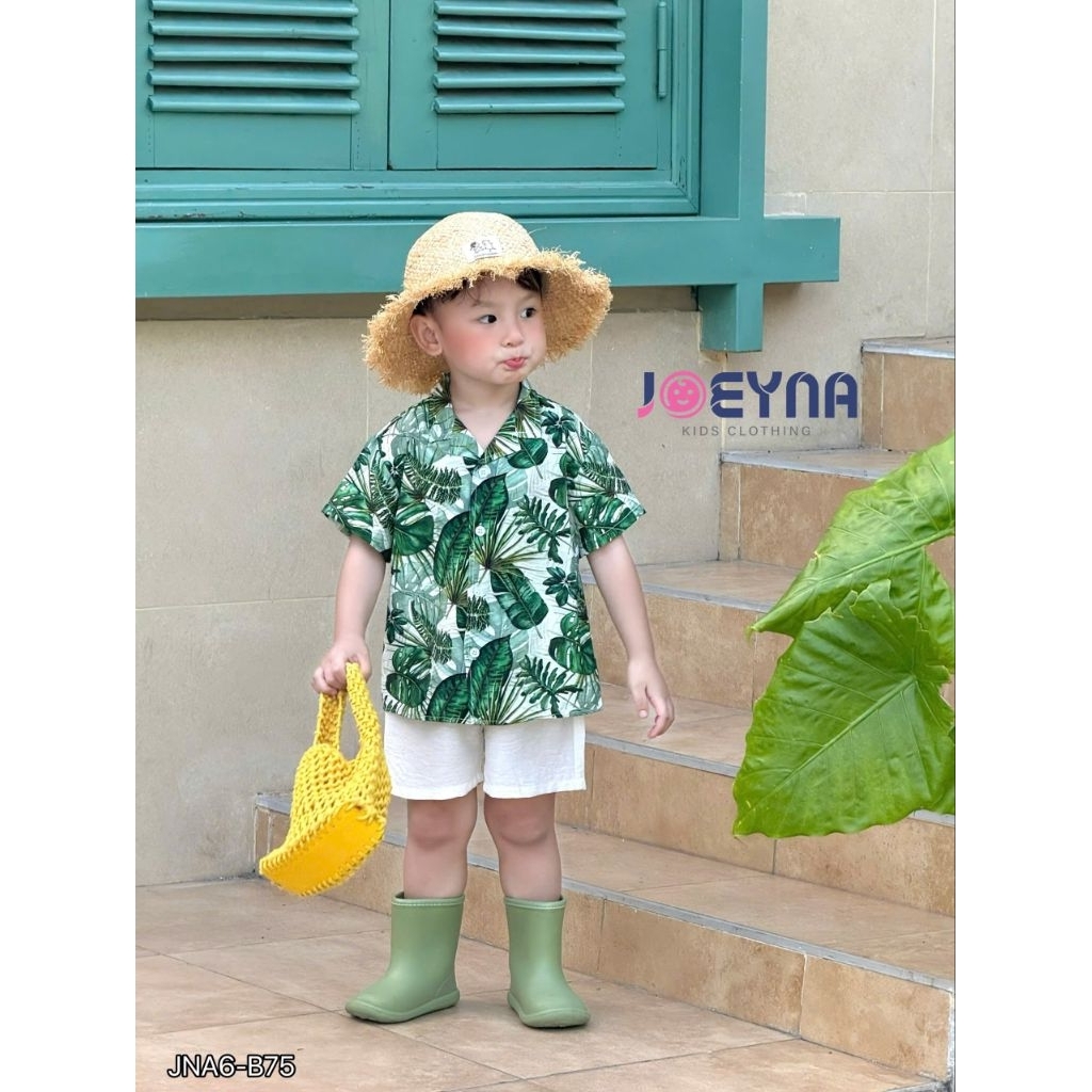 Sét bộ đi biển lá xanh Joeyna cho bé trai
