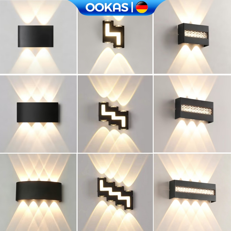 OOKAS Đèn treo tường đầu giường/đèn cầu thang/đèn phòng khách, thiết kế chống nước, bao gồm bóng đèn