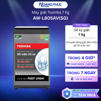 Máy Giặt Cửa Trên TOSHIBA 7 Kg AW-L805AV(SG) {Toàn Quốc}