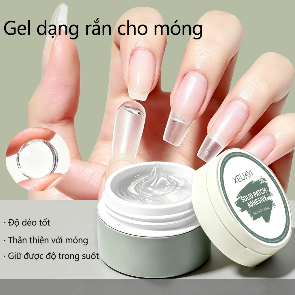 XEIJAYI 12ml - Gel dán móng siêu dính trong hũ, giúp dán móng giả bền lâu và chắc chắn.