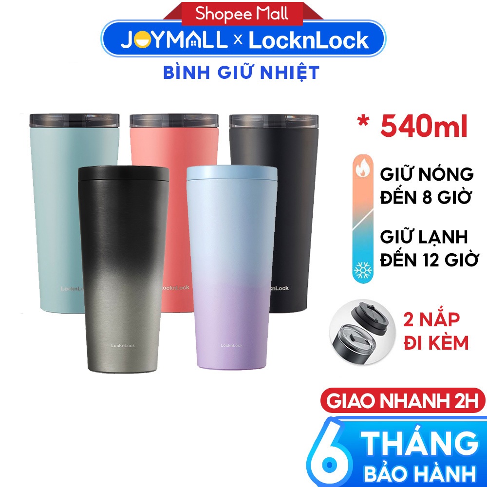 Ly Giữ Nhiệt LocknLock LHC4279 540ml, Hàng Chính Hãng, Thép Không Gỉ SUS304, Đế Silicone - JoyMall