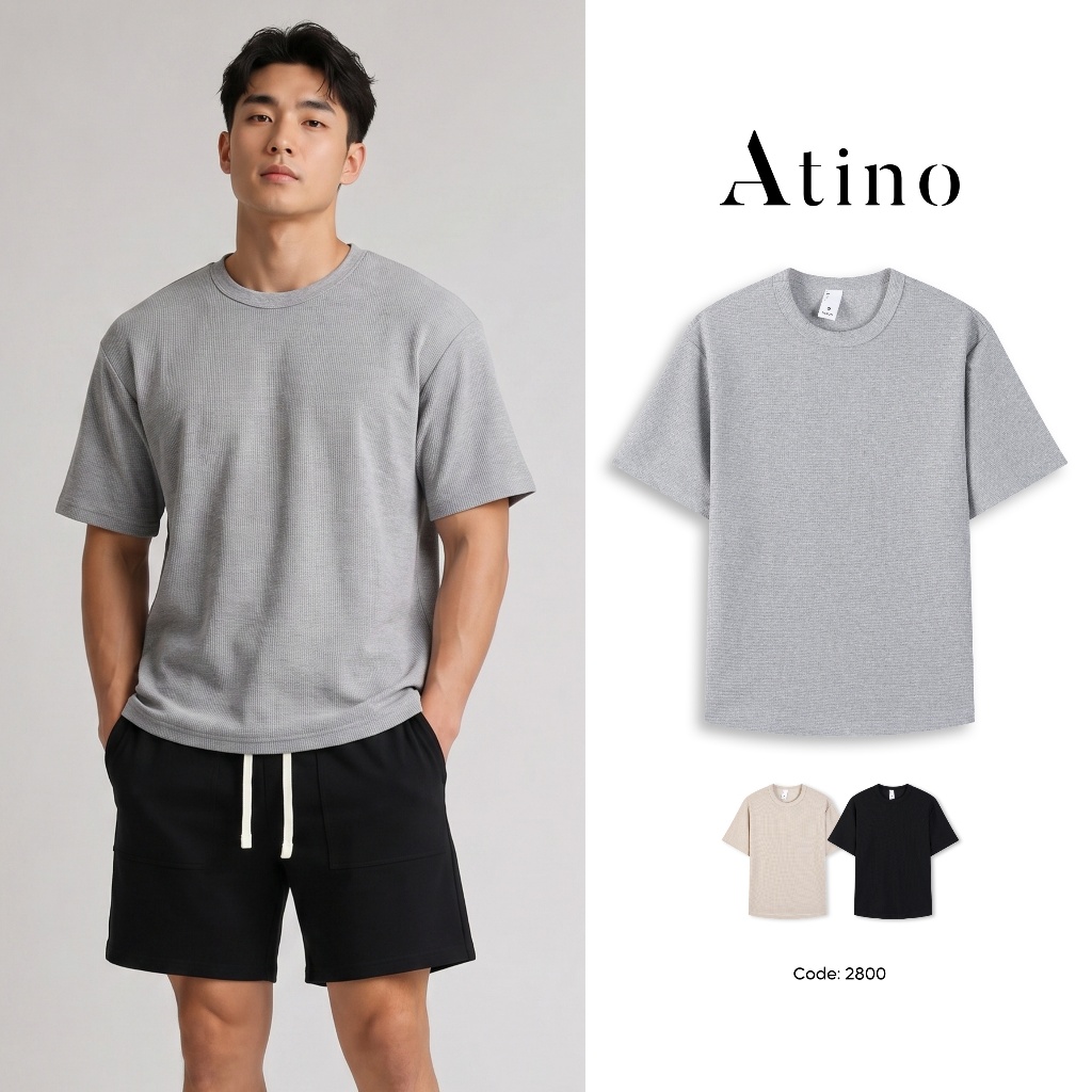 Áo Phông Nam ATINO Dáng Vừa Vặn, Thoáng Khí L.4.2800