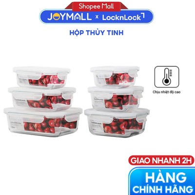 Hộp Thủy Tinh Bảo Quản Thực Phẩm LocknLock BLANC LLG110, Hàng Chính Hãng, Chịu Nhiệt Cao - JoyMall