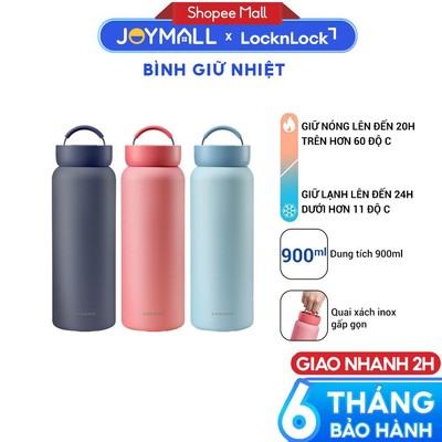 Bình Giữ Nhiệt LocknLock Jumbo Tumbler LHC4300 900ml,Hàng Chính Hãng,Quai Xách,Giữ Nhiệt 24h-JoyMall