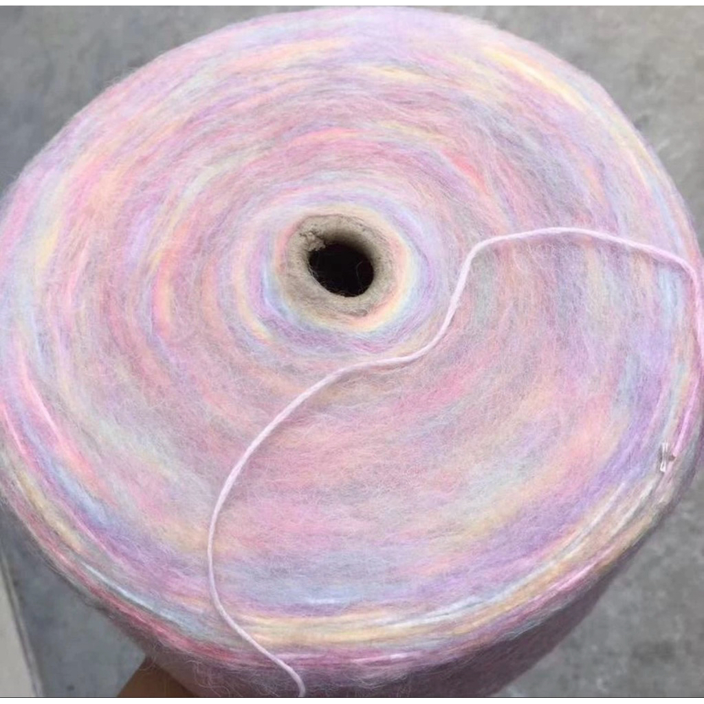 Mohair cầu vồng loang lông 500g