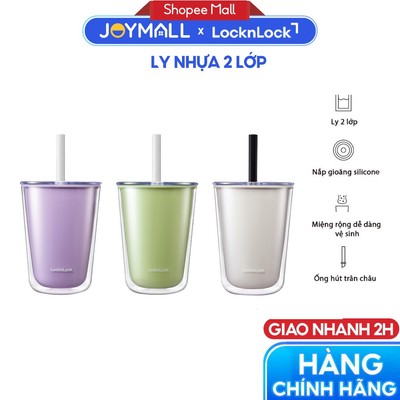 Ly Nhựa 2 Lớp LocknLock Bubble Tea HAP529 720ml, Hàng Chính Hãng, Kèm Ống Hút Trân Châu - JoyMall