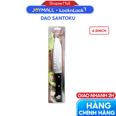 Dao Santoku LocknLock CKK921 6.5inch, Hàng Chính Hãng, Tay Cầm Tiện Dụng, Thép Không Gỉ - JoyMall